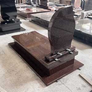 หินแกรนิตสีแดงตาแมวสำหรับสุสานสุสานหลุมฝังศพดีไซน์ทันสมัยรูปแมวตา - Product Image 6