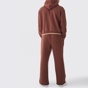 Venta al por mayor XXL Regular Fit Trajes de chándal de los hombres de doble capa 100% de algodón Drop Shoulder Hoodies Custom Printed Logo Heavy Weight - Product Image 2