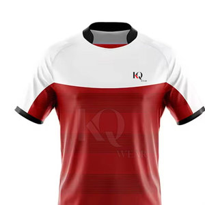 Ensemble uniforme de rugby pour hommes, respirant, léger, durable, tissu doux, coupe confortable, couleurs d'équipe, haut à manches courtes et short pour l'école - Product Image 5