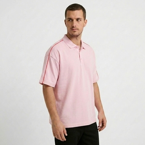 Oversized Polo <b>Shirt</b> Casual Men Loose Short Sleeve Collar Baggy Cotton Top Summer Streetwear - Product Image 5