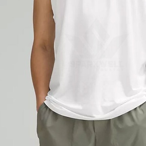 <b>Men's</b> <b>White</b> Solid Color Knitted Tank Top O-Neck Sleeveless Casual Regular Fit Breathable Muscle <b>Vest</b> - Product Image 3