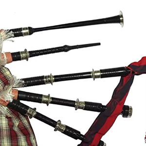 Superbes dudelsaks écossais des Highlands en bois de rose brun avec montures argentées, dudelsaks en bois noir, motif écossais Tartan, fierté écossaise - Product Image 3