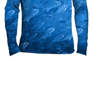 Chemise de pêche unisexe à manches longues, bleu eau, UPF 50, anti-UV, polyester, vêtements d'extérieur, logo sur le devant, séchage rapide, pull-over - Product Image 6
