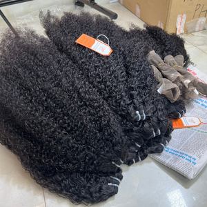 Extensiones de cabello humano virgen sin procesar 100%, paquete de rizos birmanos, tejido rizado ondulado negro Natural, calidad 12A - Product Image 3