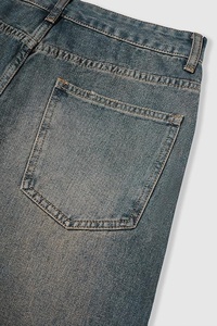 Plus Size Men's Stonewashed Wide Leg Jeans Mid Waist Loose Fit Casual <b>Denim</b> Pants 100% Cotton Woven <b>Material</b> - Product Image 5
