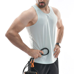 <b>Men</b> Customized High Quality Mesh Material Lightweight Regular Fit Tank <b>Top</b> Muscle Fit Sleeveless Cut Out Vest <b>Cropped</b> <b>Top</b> - Product Image 2