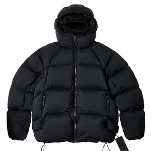 Chaqueta de Plumón Gruesa con Capucha para Hombre, 80% Plumón, Nailon, Color Negro Sólido, Cierre de Cremallera, Abrigo Informal de Invierno - Product Image 1
