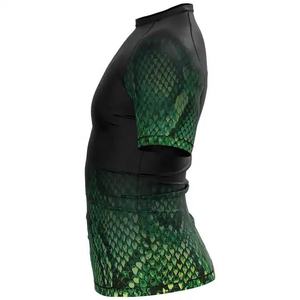 Rashguard de compression pour homme à manches longues en peau de serpent personnalisée, protection UV, pour MMA, BJJ, Jiu Jitsu, surf, natation, gym et fitness - Product Image 3