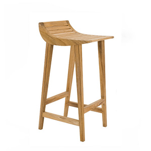 Taburete de Bar Moderno de Madera de Teca Sólida con Diseño Minimalista, Resistente al Agua y Duradero para Uso Comercial en Hoteles, Comedores y Salas de Estar - Product Image 1