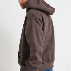 Sudadera con Capucha de Alta Calidad, Tejido Grueso, Estilo Francés, Hombros Caídos, Sin Cordones, Talla Grande para Hombre - Product Image 1