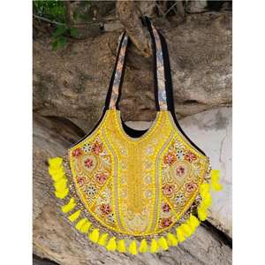 Bolso Bordado de Estilo Cultural Indio, Bolso de Mano Amarillo de Moda, Precio Económico, Diseño Artesanal, Bolsos Elegantes para Chicas - Product Image 1