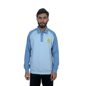 Mens Long Sleeve Polo <b>Shirt</b> 100% Cotton Solid Color Outdoor Casual <b>T</b> <b>Shirt</b> with <b>Collar</b> for Autumn and Winter Men polo <b>shirts</b> - Product Image 1