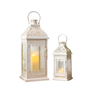 Lanterne suspendue en métal noir de style vintage, décoration de ferme, maison et jardin, lanterne décorative en fer et verre pour bougie d'intérieur - Product Image 3
