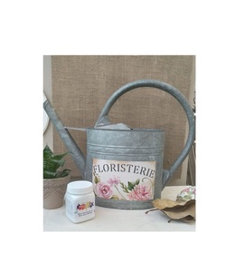 Arrosoir de jardin artistique en métal, motif floral imprimé émaillé, équipement durable pour arroser les plantes et la décoration - Product Image 6