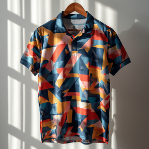 Polo pour homme en polyester et spandex imprimé - Product Image 2