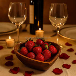 Handmade Rustic Vintage Acacia Wood Heart Bowl Wood Handicraft for Food Serving Stocked-for Parties - Product Image 5