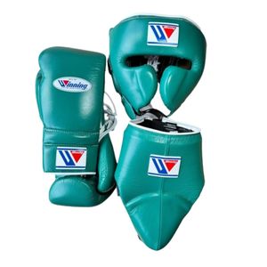 Guantes de Boxeo Profesionales Winning, Juego de Equipo Blanco 10oz, 12oz, 14oz, 16oz, Personalizables con Cordones y Velcro, Cuero Genuino - Product Image 5