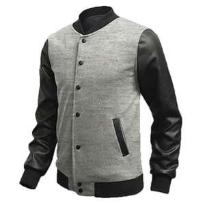Chaqueta Varsity de Cuero Genuino Personalizada para Hombre con Estilo Vintage y Piel de Cordero Auténtica para Máxima Comodidad - Product Image 1