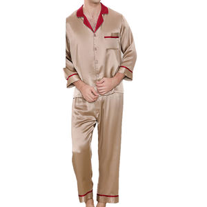 Ensemble de vêtements de nuit pour homme en satin de soie 100% luxe, 1 pièce, respirant, lavable en machine, léger, confortable pour la nuit - Product Image 2