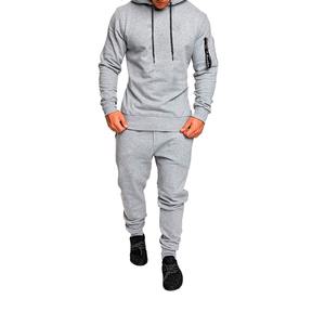 Ensemble de survêtement pour homme avec sweat à capuche zippé et pantalon de jogging, 2 pièces, tenue de sport décontractée, vente en gros - Product Image 4
