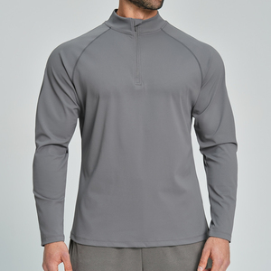 High Performance Men's Quarter Zip Sports Shirt | <b>Moisture</b> Wicking Long Sleeve Golf Pullover Front | Eco-Friendly Fitness - Product Image 5