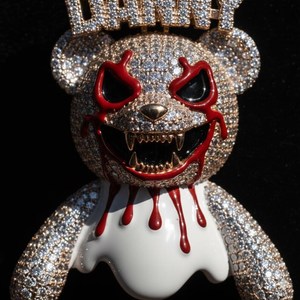 Colgante de oso de peluche con incrustaciones de moissanita, chapado en oro con esmalte, plata 925, formas de dibujos animados para colgantes y dijes de joyería fina - Product Image 6