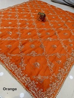 Dupatta en soie froissée bordeaux avec bordure dorée, élégant vêtement traditionnel indien pakistanais pour femmes, idéal pour les mariages, les fêtes et Diwali