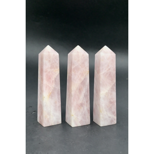 Torre de Cuarzo Rosa Natural Pulido de 9 cm, Punta de Cristal para Sanación y Decoración - Product Image 1
