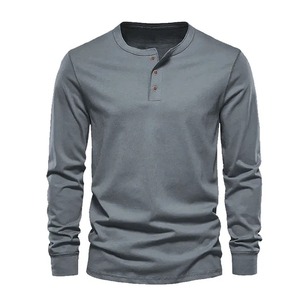 Stylish Design Wholesale Premium Quality Long Sleeve Knitted Silk/Cotton Eco-Friendly Breathable Slim Fit T-Shirts for Men - Product Image 5