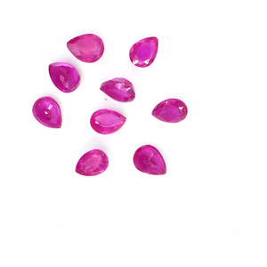 Rubíes naturales de Bangkok calibrados en forma de pera de 8x9 mm, piedra preciosa de rubí facetada natural suelta para la fabricación de joyas, lista para usar. - Product Image 3
