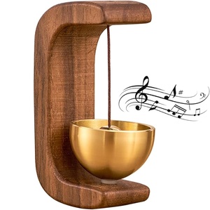 Timbre de puerta de madera maciza con acabado en latón, estilo minimalista, hecho en India, decoración moderna para el hogar, regalo para diversas ocasiones - Product Image 3