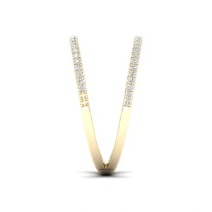 Anillo Abierto de Doble Hilera con Diamantes Cultivados en Laboratorio de Corte Redondo en Oro de 10K, 14K, 18K y Plata 925, 935, Joyería Fina - Product Image 3