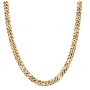 Cadena Cubana de Plata 925 de 7MM y 16 Pulgadas, Chapada en Oro, para Hombre, Estilo Hip Hop, Personalizable, Venta al Por Mayor - Product Image 1