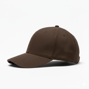 Casquette de baseball unisexe personnalisée marron à 5 panneaux, style K-Frame, bicolore, visière incurvée, structurée, avec logo brodé en 3D, en tissu éponge vierge - Product Image 2