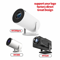 Projecteur HY300 Pro Mini Android 11, 2 Go de RAM, 16 Go de ROM, 160 lumens ANSI, prise en charge 4K, portable, courte focale avec mise au point manuelle