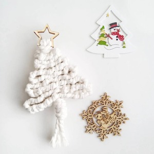 Christmas Tree Macrame <b>Key</b> Chain For Festive Boho Style Bag Decorative Object And Cotton Rope Keyring Holiday <b>Accessory</b> - Product Image 4