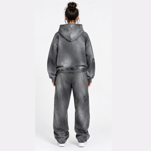 Conjunto Deportivo para Mujer al por Mayor, Personalizado, con Efecto Deslavado, Sudadera con Capucha y Pantalones Jogger, Transpirable, Premium, Informal - Product Image 2