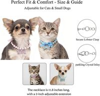 Collier élégant pour animaux de compagnie avec pendentif en cristal en forme d'os, rose et bleu, 11,8 pouces avec extension de 2 pouces, pour chats et petits chiens