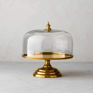 Elegant Metal <b>Cake</b> Dome With Glass Cover Decorative <b>Cake</b> <b>Stand</b> Lid For Kitchen Countertop Display And Serving - Product Image 5