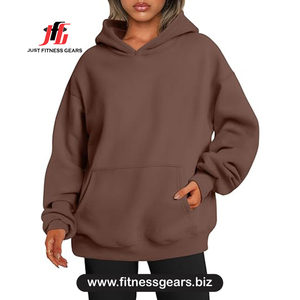 เสื้อฮู้ดโอเวอร์ไซส์สำหรับผู้หญิง JUST FITNESS GEARS ผ้าฝ้ายฟลีซ สีพื้น แขนยาว ระบายอากาศได้ดี เหมาะสำหรับใส่ในฤดูใบไม้ร่วง - Product Image 1