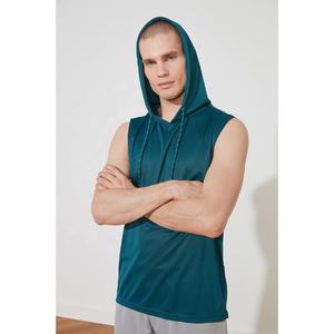 2021 OEM venta al por mayor 100% algodón hombres Oversize Gym Hoodie Tank Top secado rápido verano camiseta térmica para culturismo y Deportes - Product Image 3
