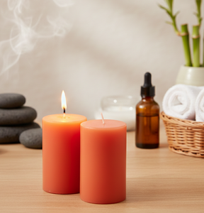 Ensemble de 2 bougies cylindriques premium non parfumées - Vente en gros pour la maison, le patio et la décoration d'événements - Artisanales, longue durée de combustion et écologiques - Product Image 2