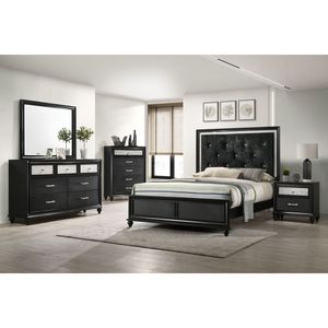 Table de chevet moderne en bois noir et argenté, 1 pièce, avec rangement, pour chambre à coucher - Product Image 5