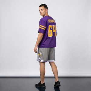 Ensemble de maillots de football Dukes, violet et or, impression par sublimation, polyester respirant, uniforme unisexe pour enfants - Product Image 3