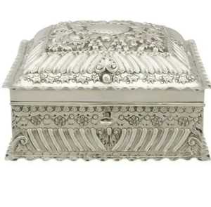 Caja de Joyería de Metal Plateado Estilo Egipcio Antiguo, Caja de Almacenamiento Metálica con Cerradura y Llave, Cofre del Tesoro, Caja de Recuerdos con Hieroglifos - Product Image 2