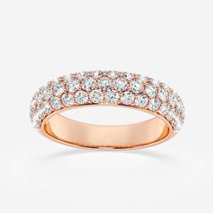 Women's Eternity Band Ring Round Brilliant Cut Diamond Pave Setting Classic Wedding Jewelry - Product Image 1