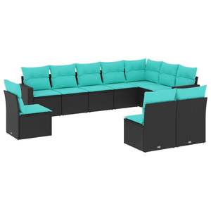 Conjunto de Sofás Modulares Grandes de Ratán PE Negro para Jardín, Muebles Modulares Elegantes para Exteriores - Product Image 2