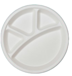 Premium 11 inch 4 compartment round <b>plastic</b> thali tray 280mm depth 25mm meal serving <b>plate</b> restaurant home use - Product Image 2