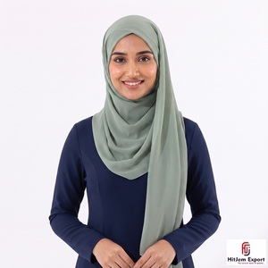 Custom Chiffon Hijab Scarf <b>Silk</b> Feel <b>Head</b> <b>Wrap</b> Shawl Private Label OEM ODM Textile Manufacturer Supplier Export India - Product Image 4