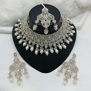 Juego de Joyería de Moda Jewelemarket, Collar de Diseño con Perlas y Cuentas con Piedras Austriacas Brillantes 10575420BLP - Product Image 1